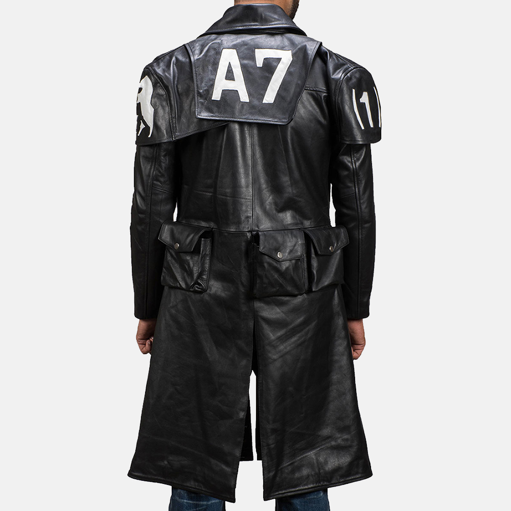 Mens Black Leather Duster Made Of Premium Cowhide Leather